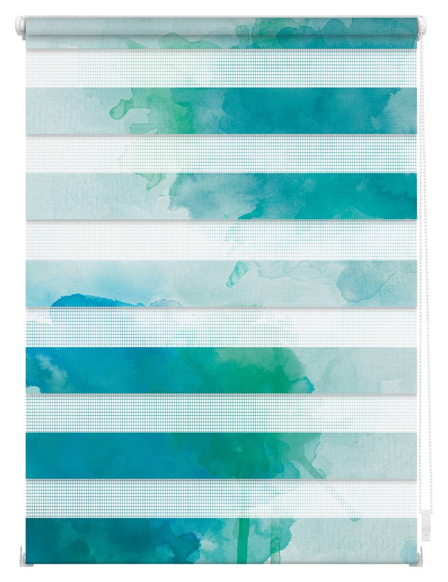 LICHTBLICK Doppelrollo Duo Aquarell blau B/L: ca. 90x150 cm