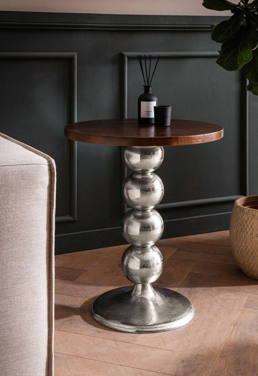 Beistelltisch silber Metall Mango B/H/T: ca. 50x62x50 cm
