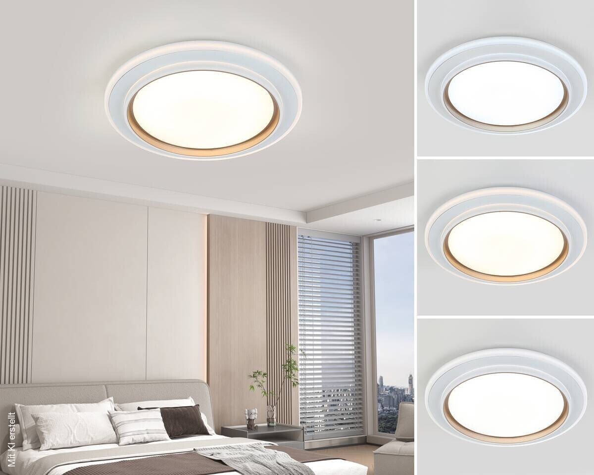 Nolo LED-Deckenleuchte Disc silber Kunststoff B/H/T: ca. 46x46x5 cm