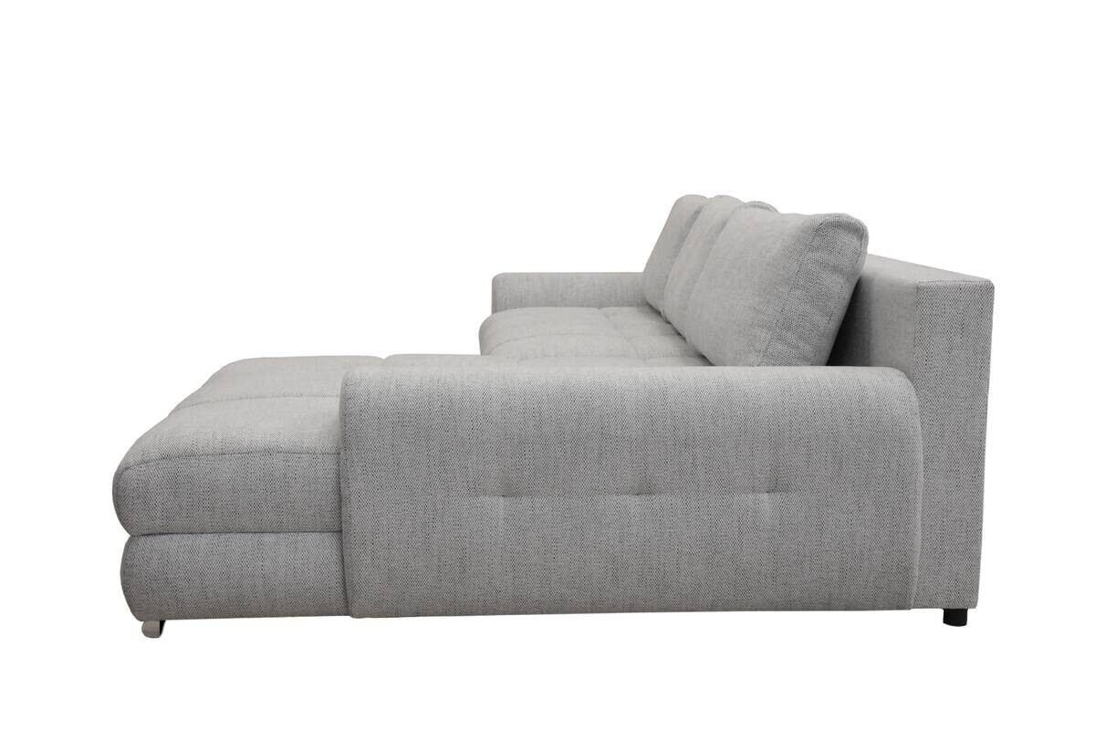 Ecksofa mit Bettfunktion und Bettkasten Lorenz grau Microfaser B/H/T: ca. 284x74x180 cm