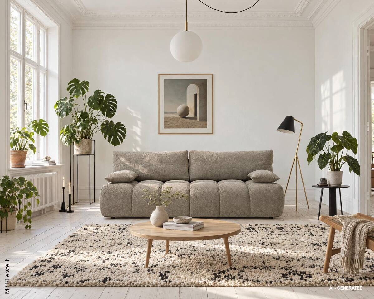 Schlafsofa grau Polyester B/H/T: ca. 210x72x105 cm