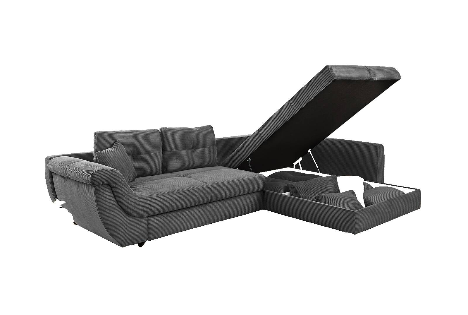 Ecksofa grau Microfaser B/H/T: ca. 330x72x207 cm