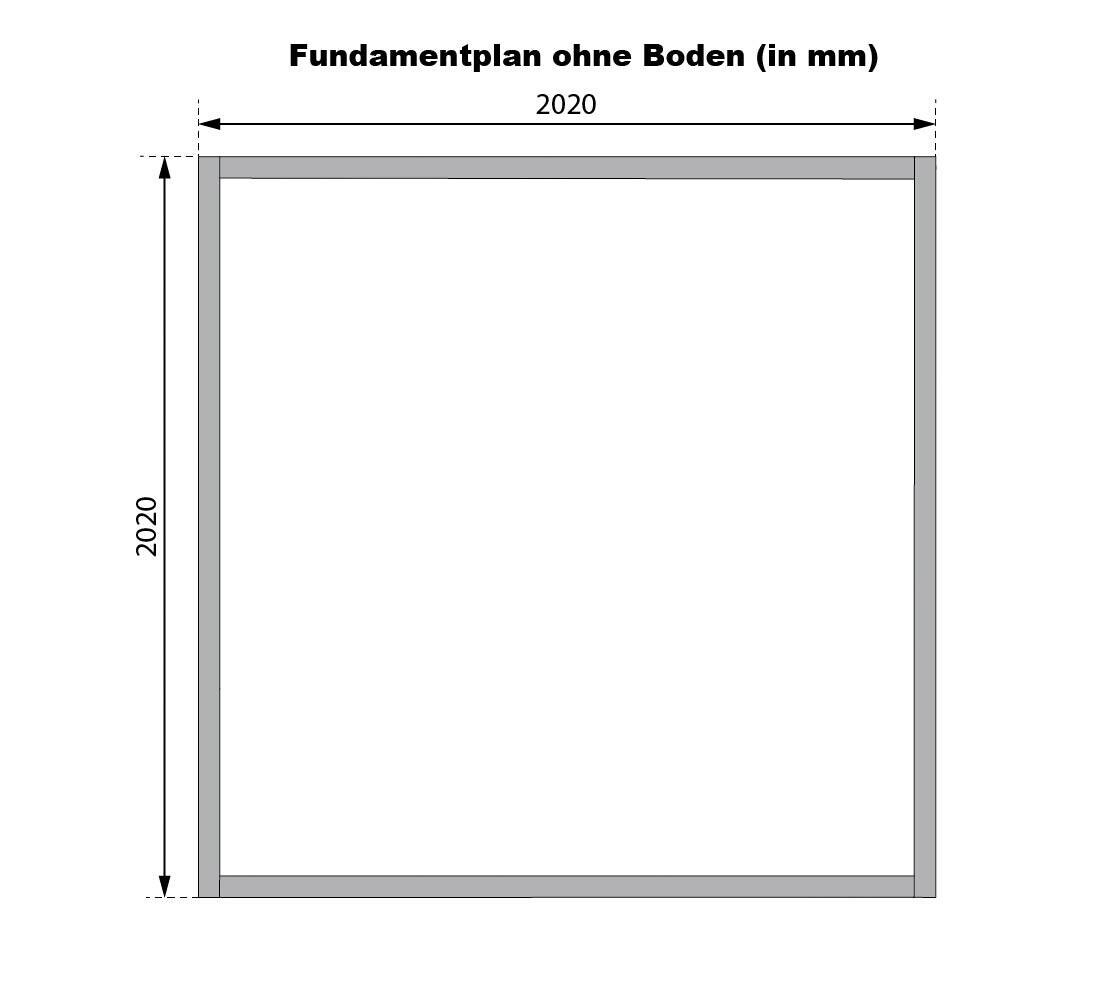 Karibu Gartenhaus Indra 2 grau B/H/T: ca. 206x213x206 cm