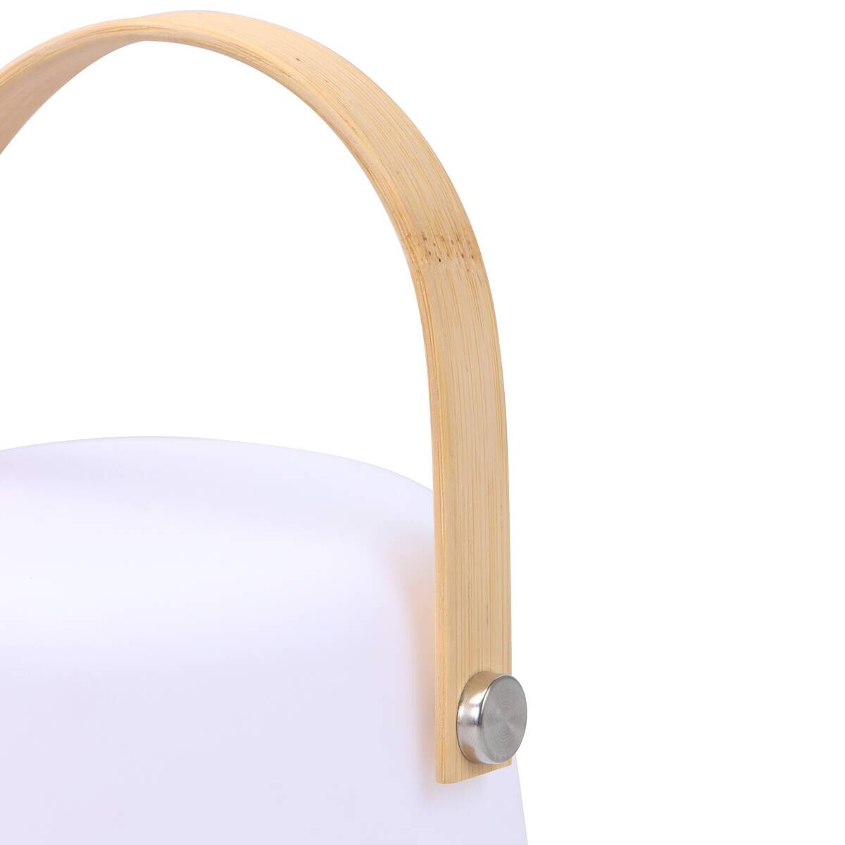 POCOline LED-Tischleuchte Isla weiß Kunststoff Bambus H/D: ca. 13,5x12 cm