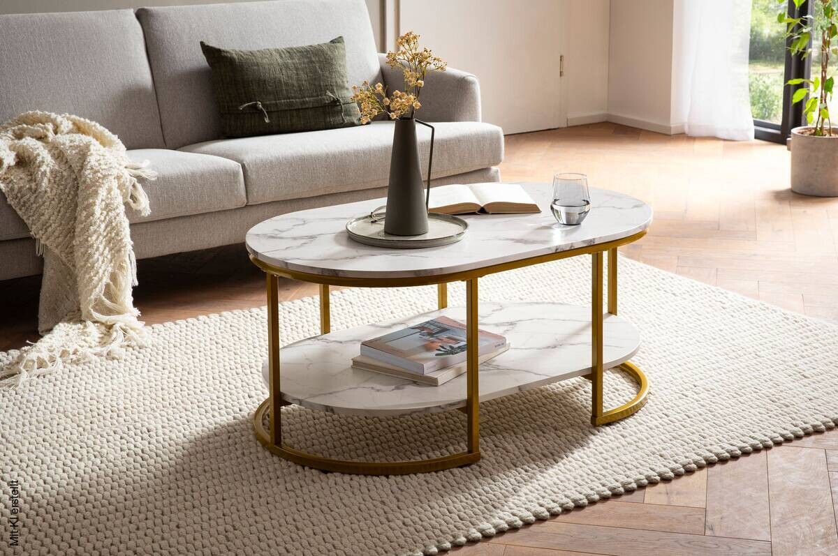 Couchtisch weiß Marmor Optik B/H/T: ca. 100x45x60 cm