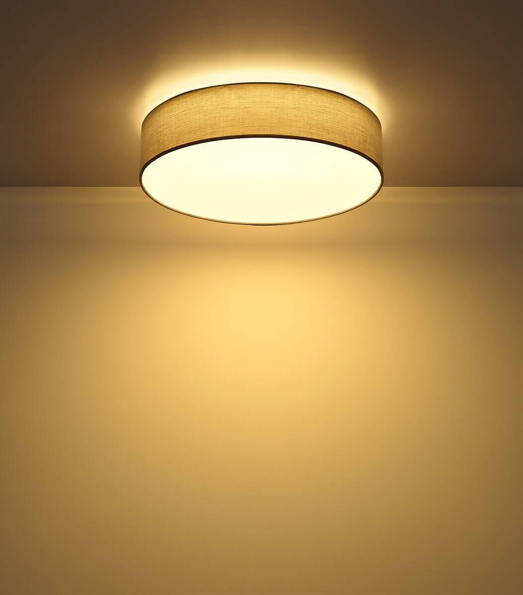 GLOBO LED-Deckenleuchte ORBIX weiß Metall Textil H/D: ca. 12,5x45 cm 1 Brennstellen
