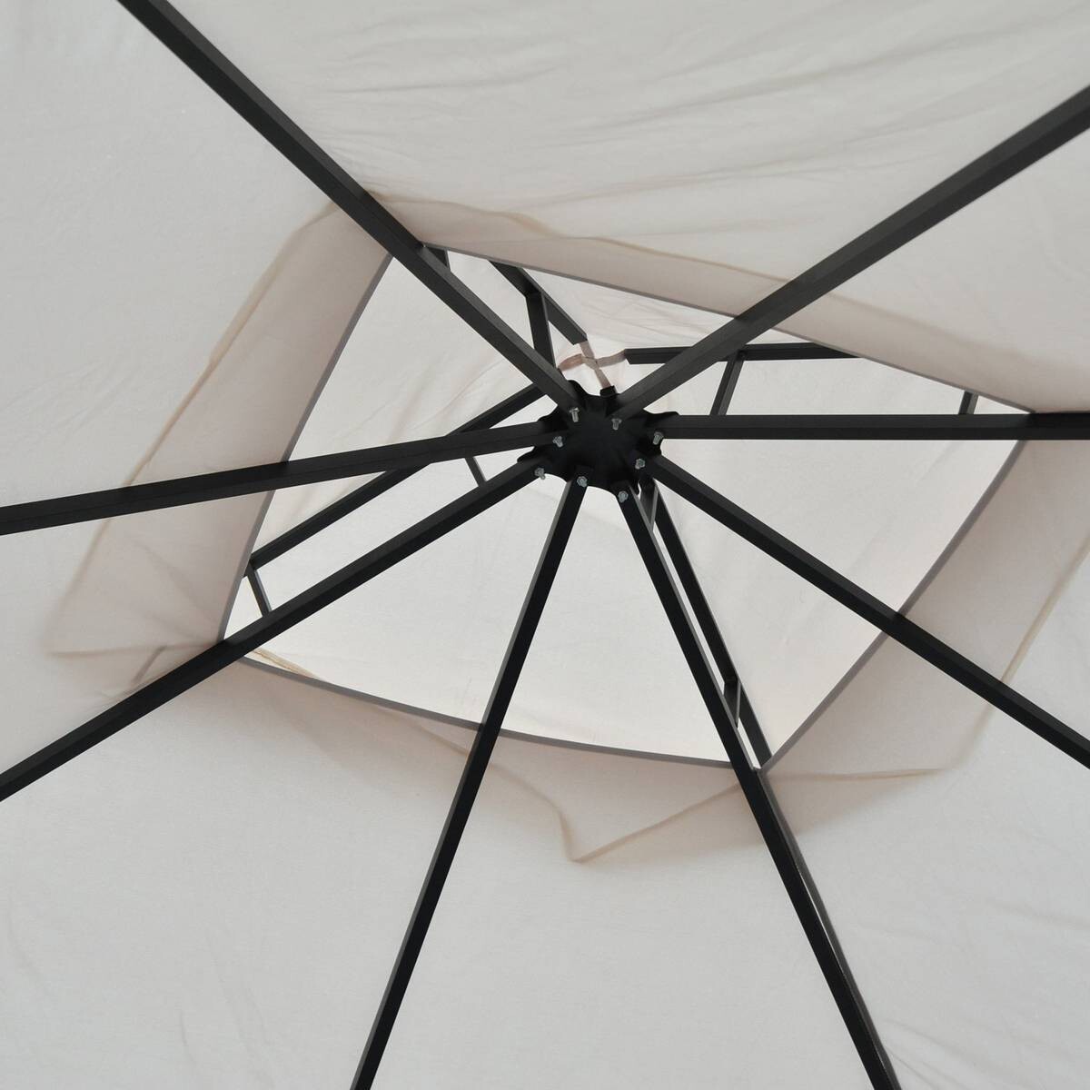 Outsunny Gartenpavillon beige Metall B/H/L: ca. 300x275x300 cm