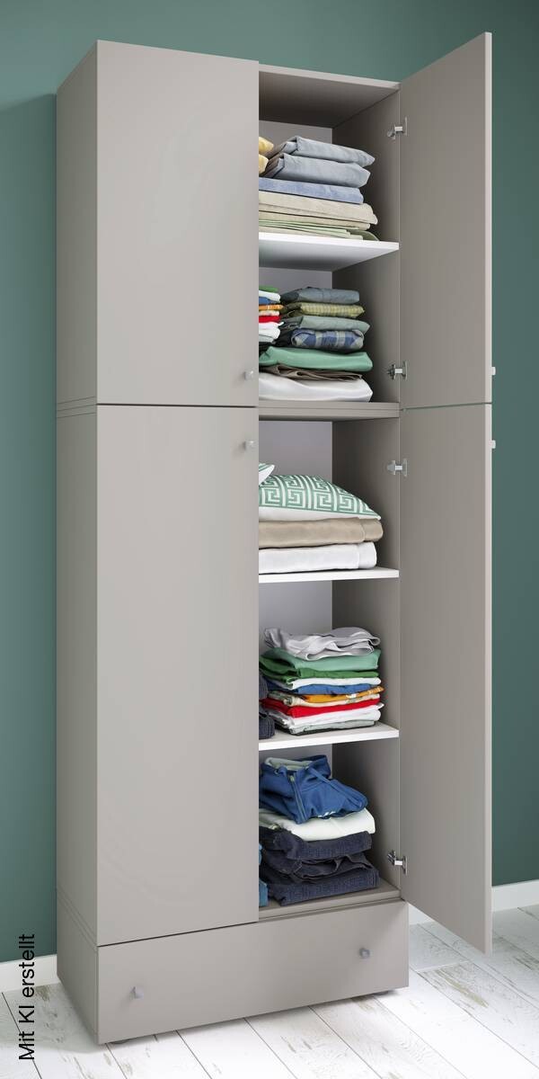 Kleiderschrank Lona grau B/H/T: ca. 70x200x39 cm