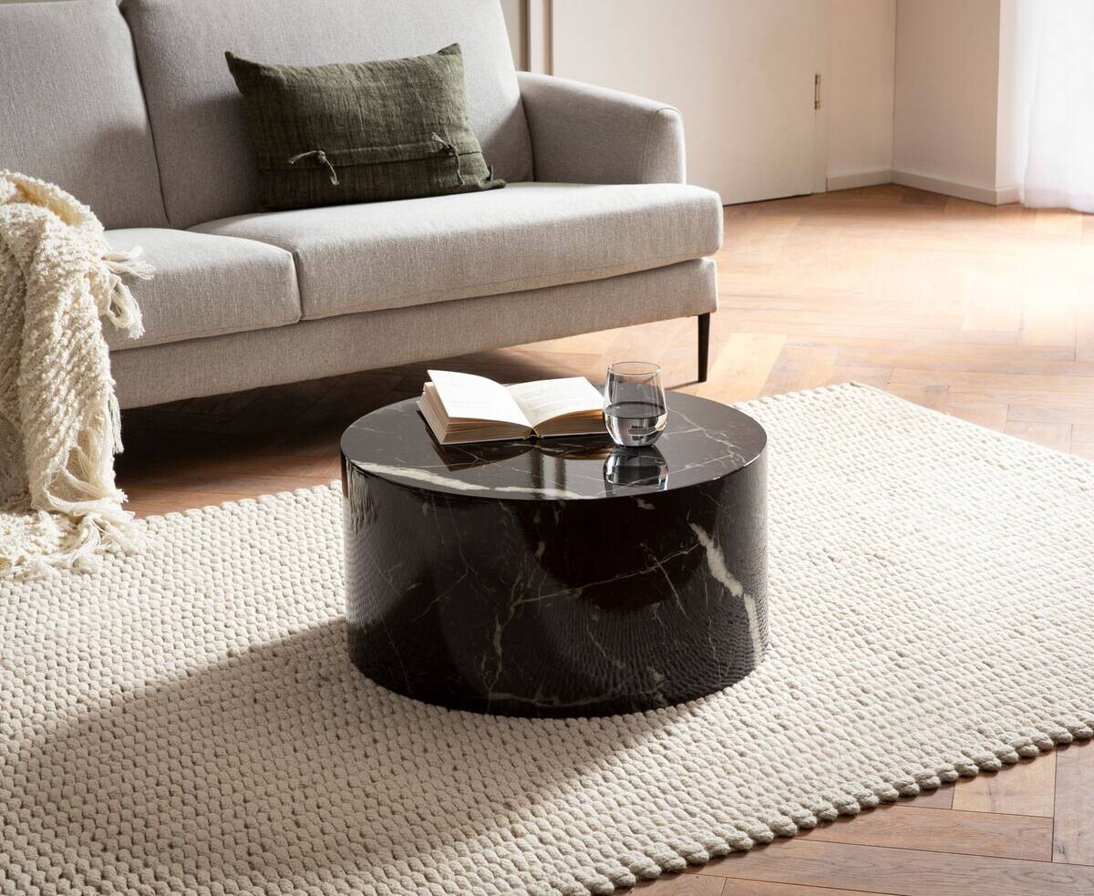 Wohnling Couchtisch schwarz Marmor B/H/T: ca. 60x30x60 cm
