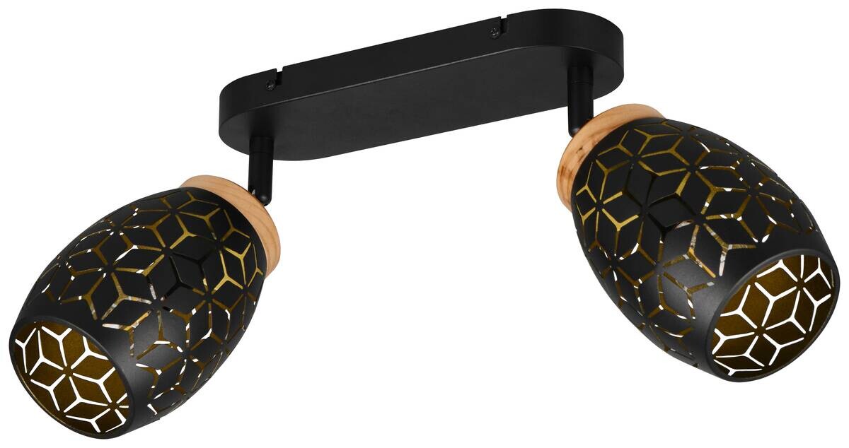 Reality Spots Bidar schwarz gold Metall B/H/L: ca. 28x27x12 cm E14 2 Brennstellen