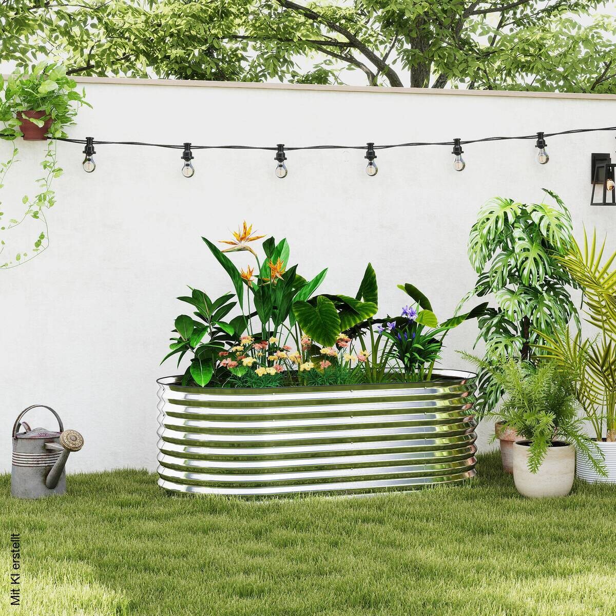 Outsunny Hochbeet grau B/H/T/L: ca. 80x56x80x160 cm