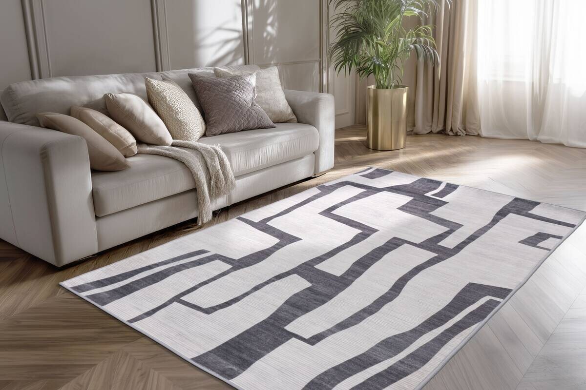 Kayoom Teppich Bluster 325 silber B/L: ca. 120x170 cm