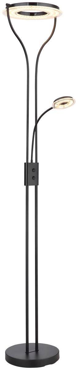 GLOBO Deckenfluter mit Leseleuchte Andreas schwarz Kunststoff H: ca. 194 cm 2 Brennstellen