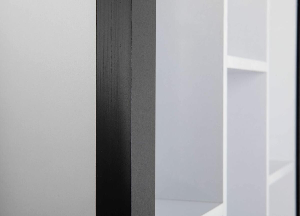 Vitrine Septem schwarz weiß B/H/T: ca. 66,5x66,5x13,7 cm