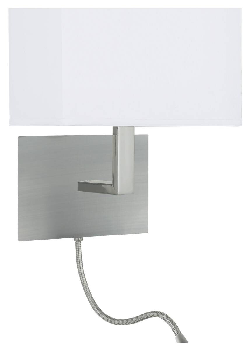 Searchlight Wandleuchte Hotel silber Stahl B/H/T: ca. 20x26x26 cm E27 1 Brennstellen