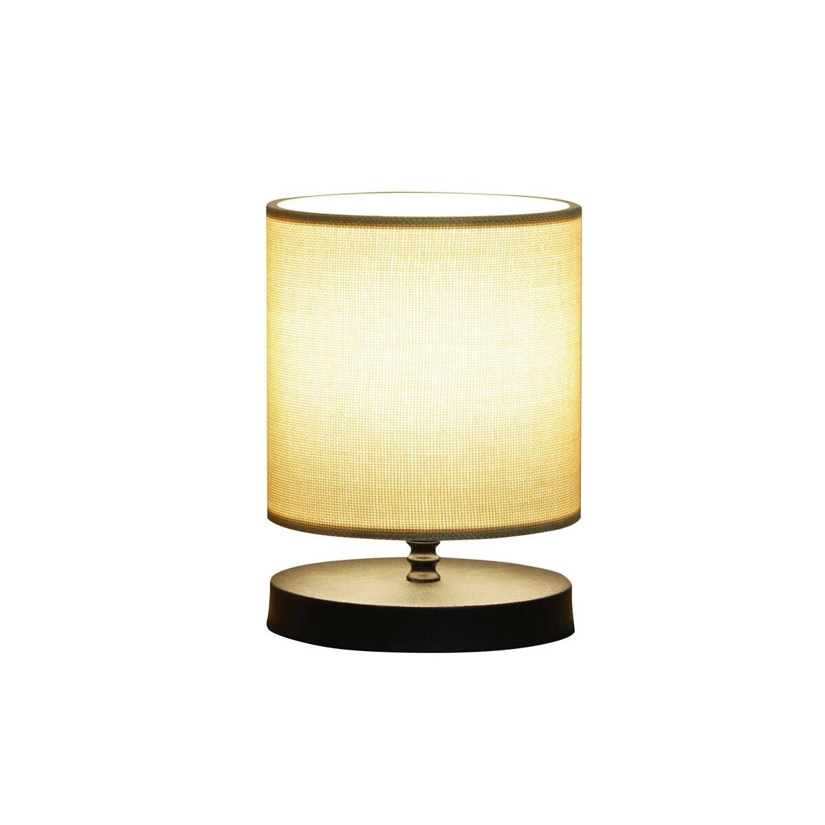 Opviq Tischleuchte sandbeige Stoff B/H/L: ca. 15x22x15 cm E14 1 Brennstellen