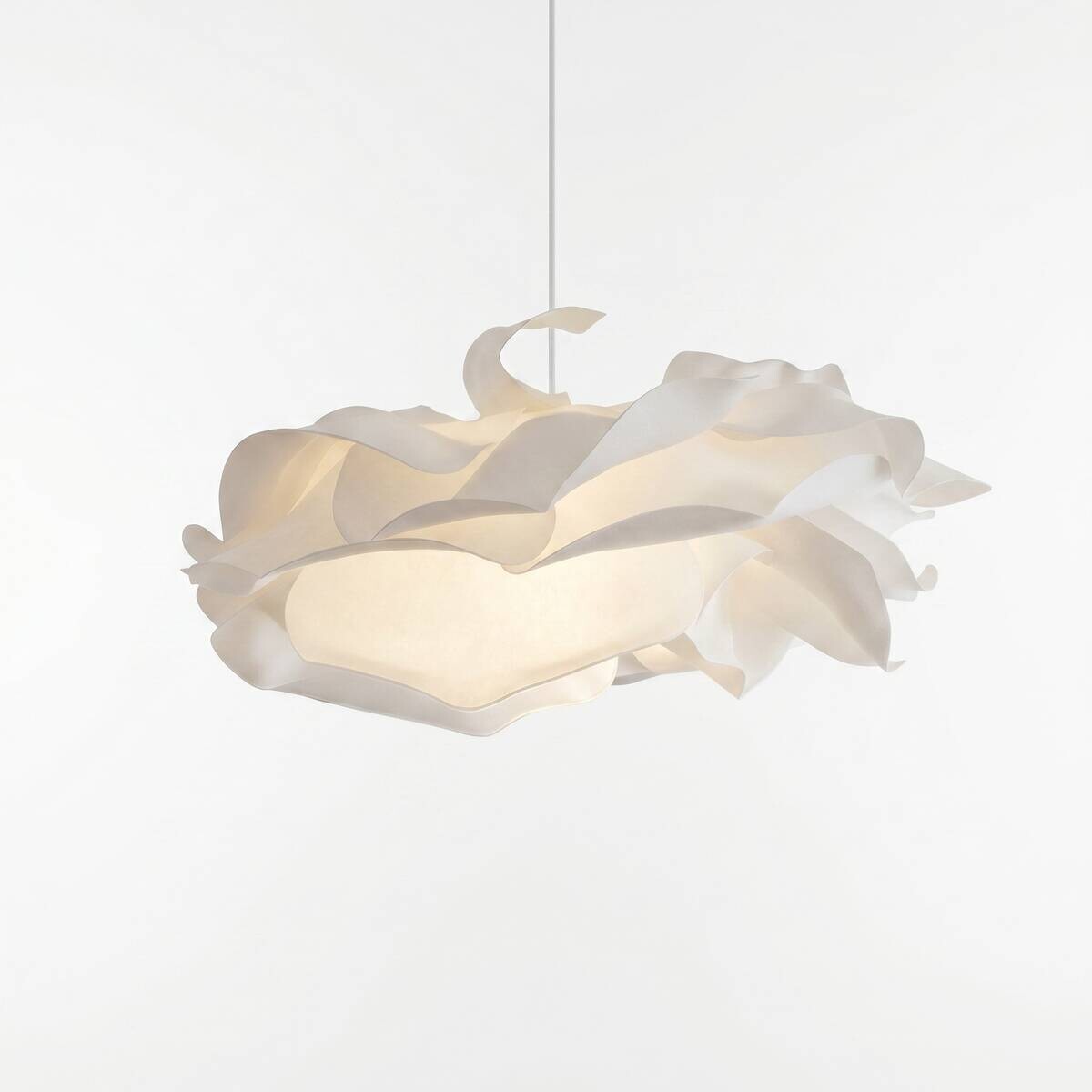 Opviq Pendelleuchte weiß Kunststoff B/H/T/L/D: ca. 58x85x58x58x58 cm E27 1 Brennstellen