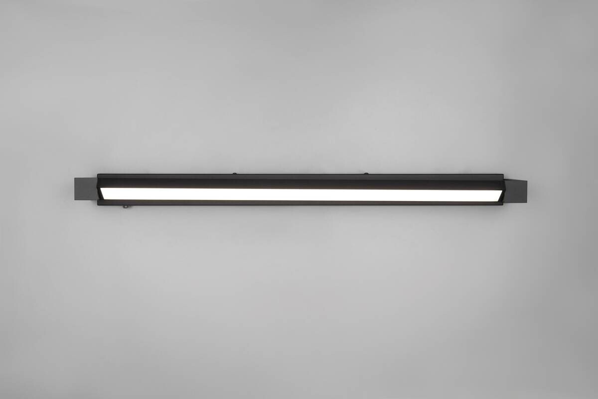 GLOBO LED-Wandleuchte Fabrizio schwarz Kunststoff Aluminium B/H/T: ca. 80x6x11 cm