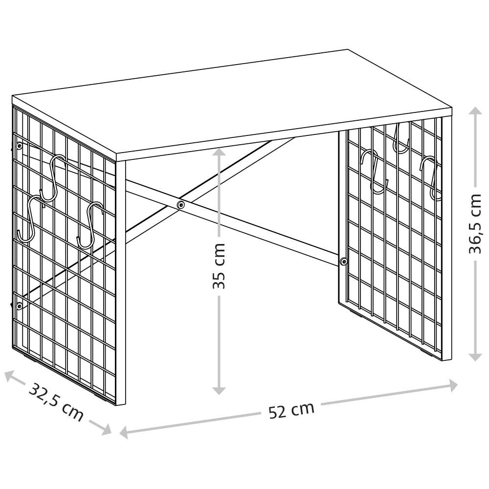 Kesper Mikrowellen Regal braun Metall B/H/T: ca. 52x36,5x32,5 cm