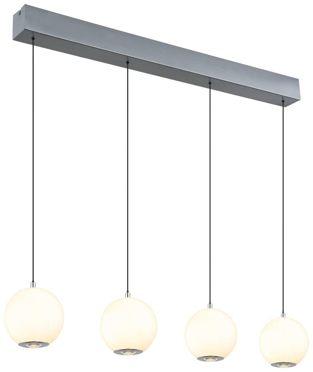 GLOBO Pendelleuchte grau Opal Metall Glas B/H/T/L: ca. 15x150x99x99 cm 1 Brennstellen