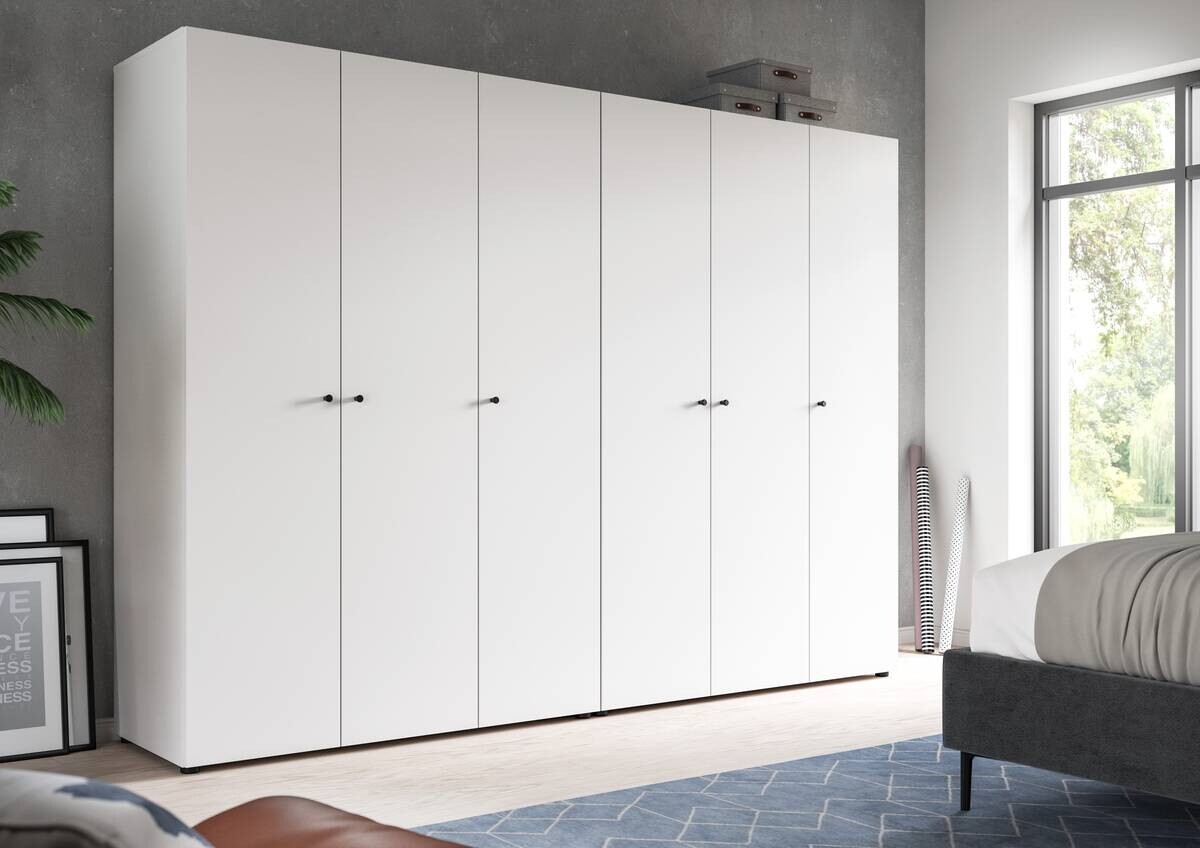 Kleiderschrank DARWIN weiß B/H/T: ca. 240x176x51 cm