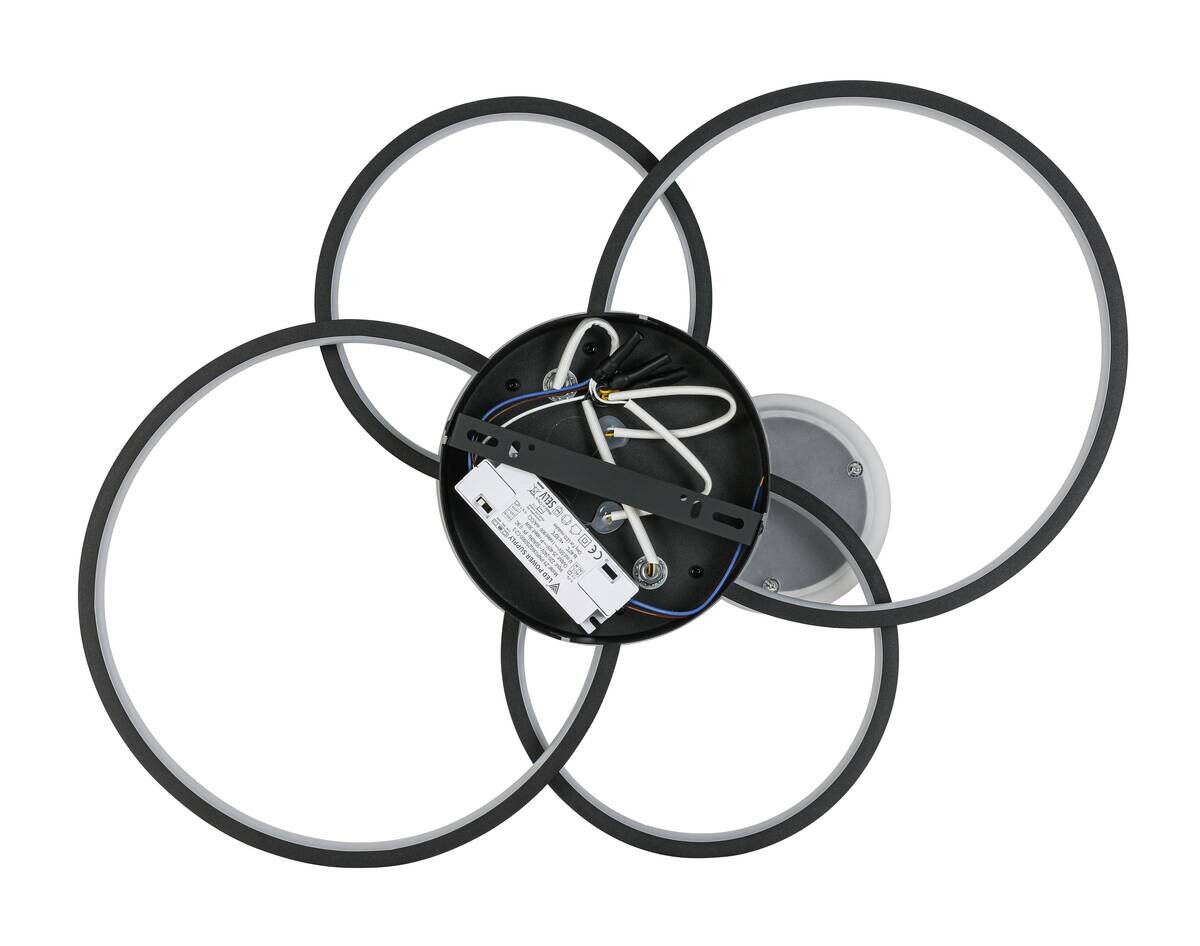 Nolo LED-Deckenleuchte Ring schwarz Metall B/H/L: ca. 46x10x65 cm