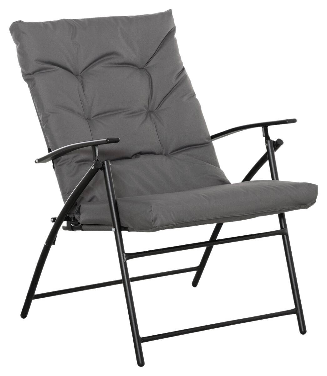 Outsunny Campingstuhl grau Metall B/H/L: ca. 65x94x65 cm