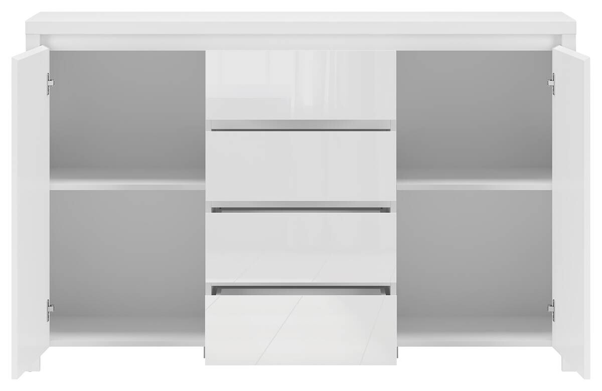 Sideboard Larios weiß matt weiß glänzend B/H/T: ca. 143x91x40 cm