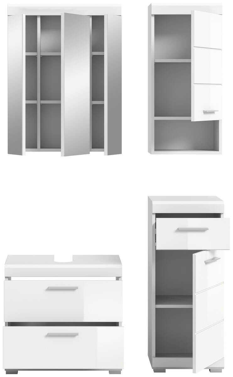 Badezimmer-Set Scout weiß weiß Hochglanz B/H/T: ca. 112x191x37 cm