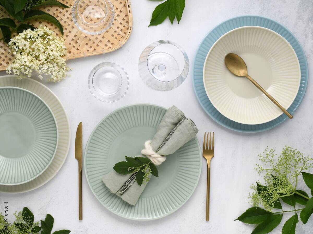 CreaTable Tafelservice Valencia bunt Porzellan 12 tlg.