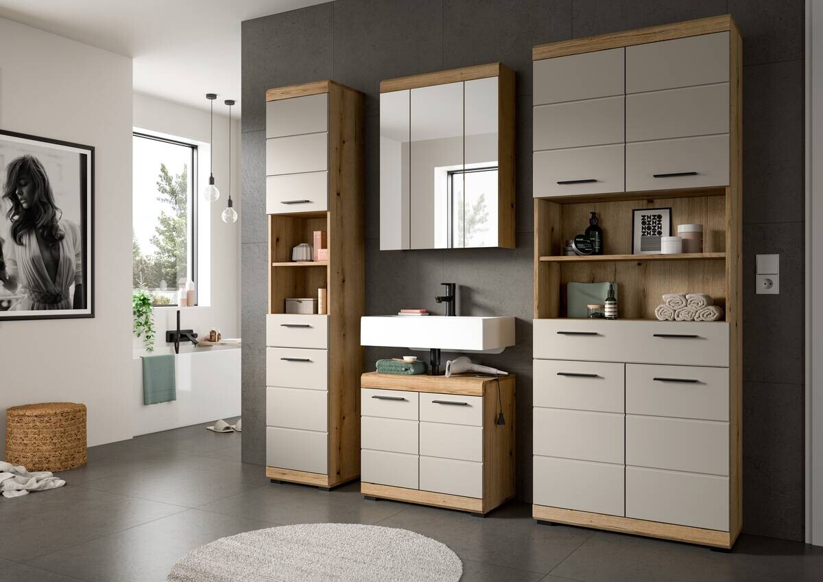 Badezimmer-Set Scout Evoke Oak Nachbildung Kaschmirgrau Nachbildung B/H/T: ca. 201x191x34 cm