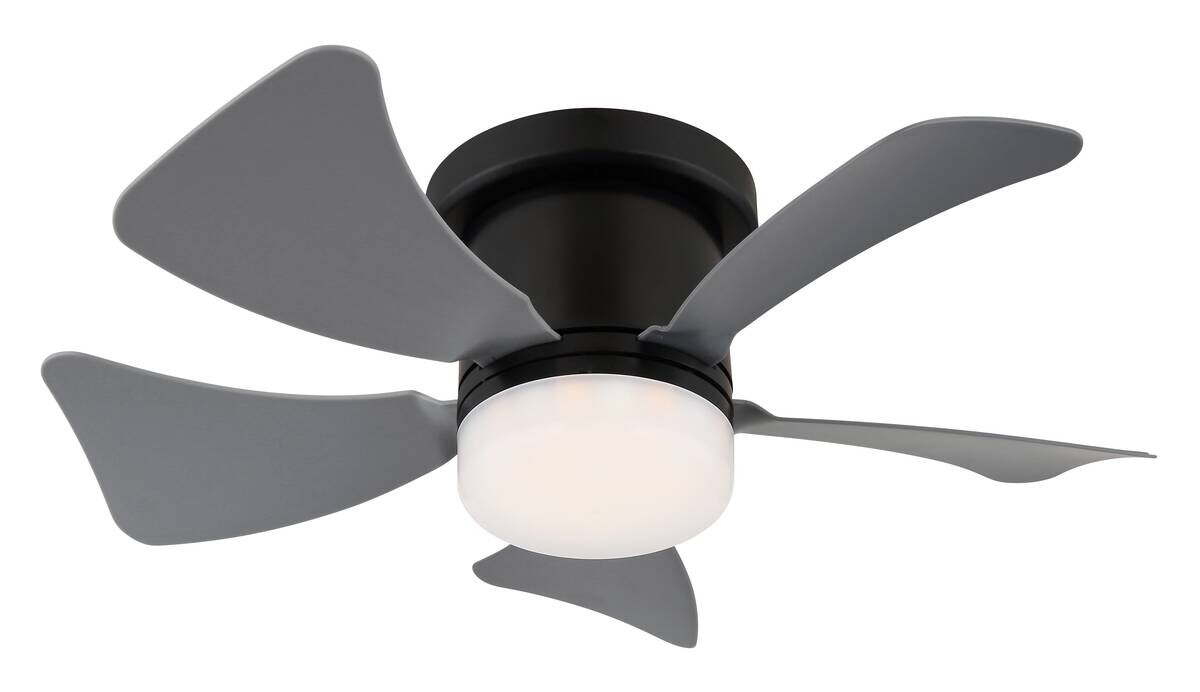 GLOBO Deckenventilator Opal grau mattschwarz H/D: ca. 13x40,6 cm max. 10 W