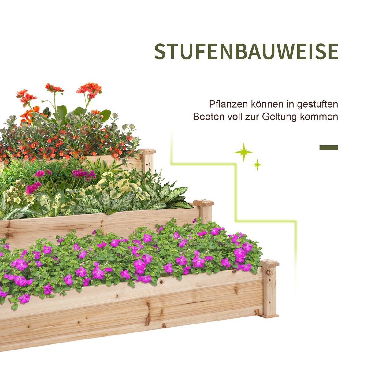 Outsunny Hochbeet B/H/L: ca. 124x56x124 cm