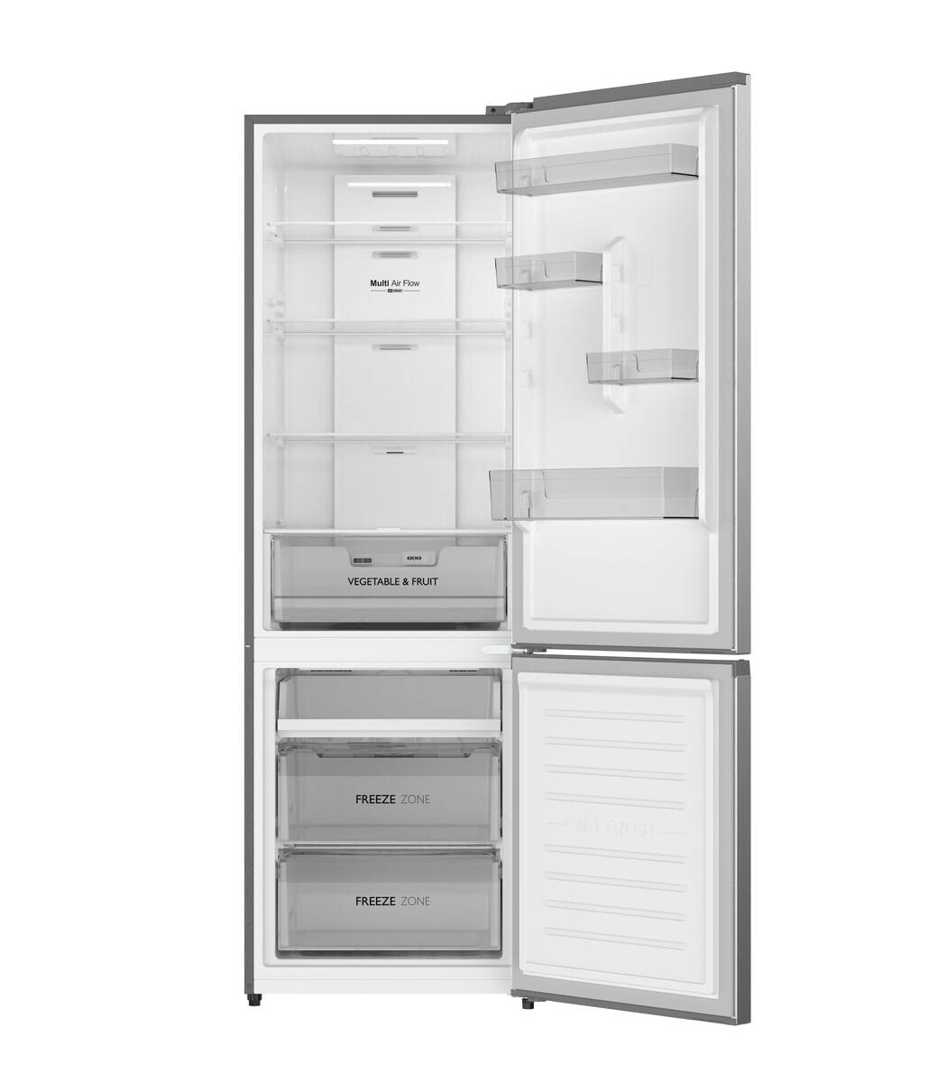 POCOline Kühl-/Gefrierkombination KGK186-405DIXNFD EEK: D Spektrum: A bis G Kühlen: 284 Gefrieren: 121 37dB Inox B/H/T: ca. 59,5x185,5x67 cm