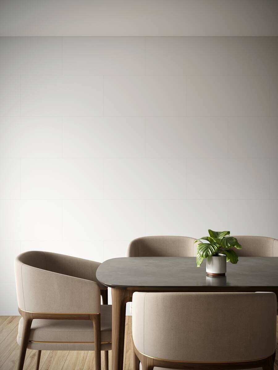 Wand-/Bodenvinyl Weiss supermatt ca. 1,92m² im Paket B/L: ca. 40x80 cm pro Paket