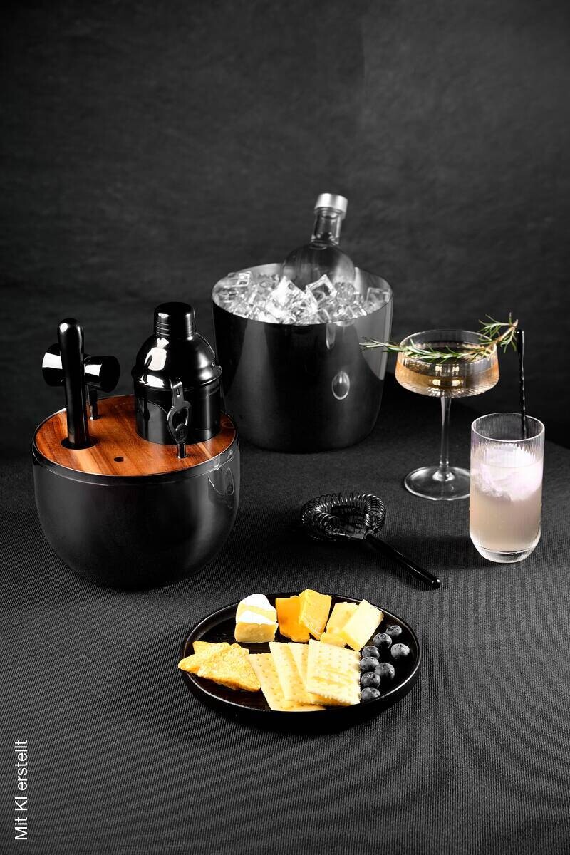 MASTERPRO Cocktail-Set THE DROP schwarz Edelstahl