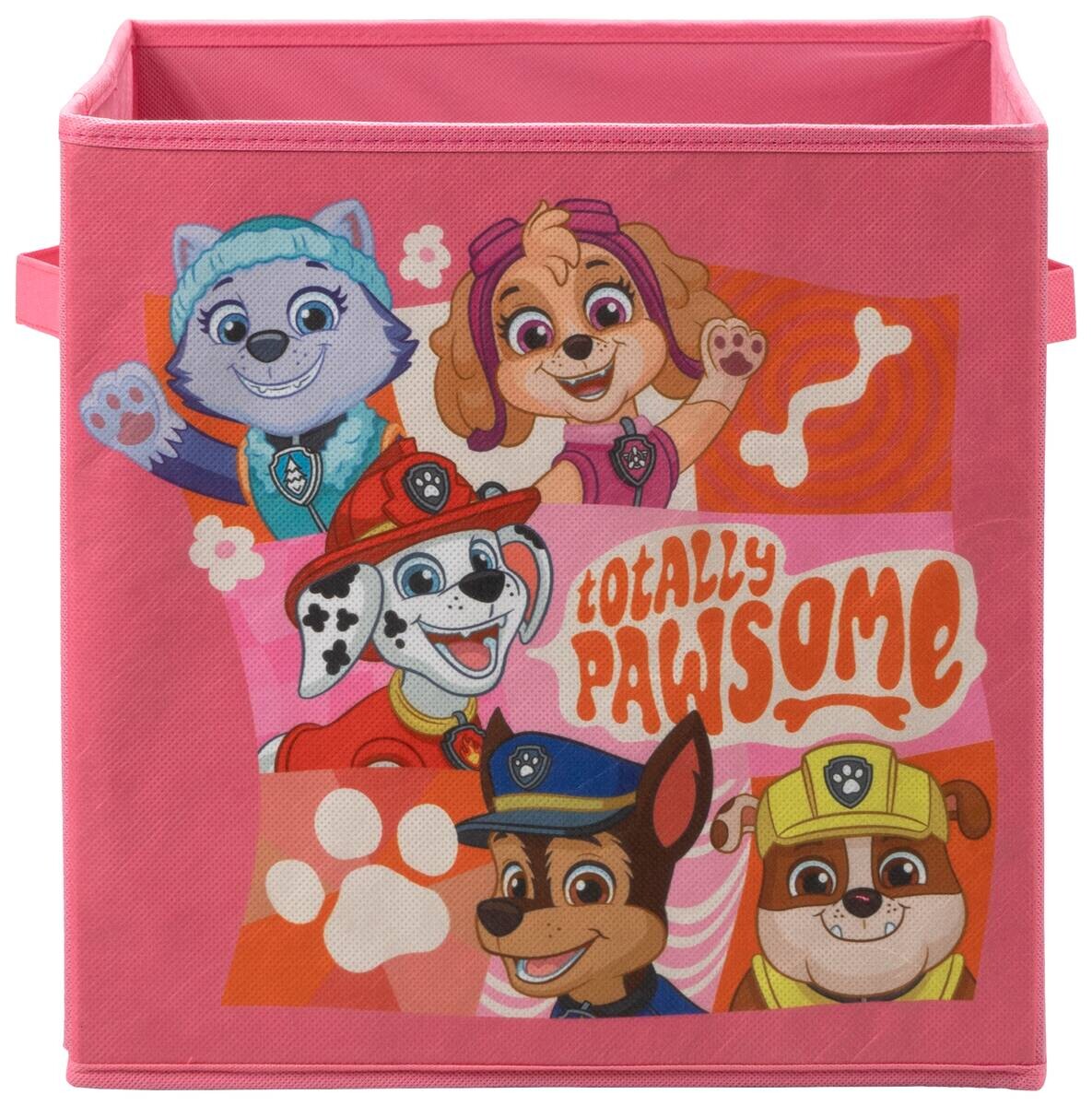 Stoffbox Totally Pawsome pink B/H/T: ca. 32x32x32 cm