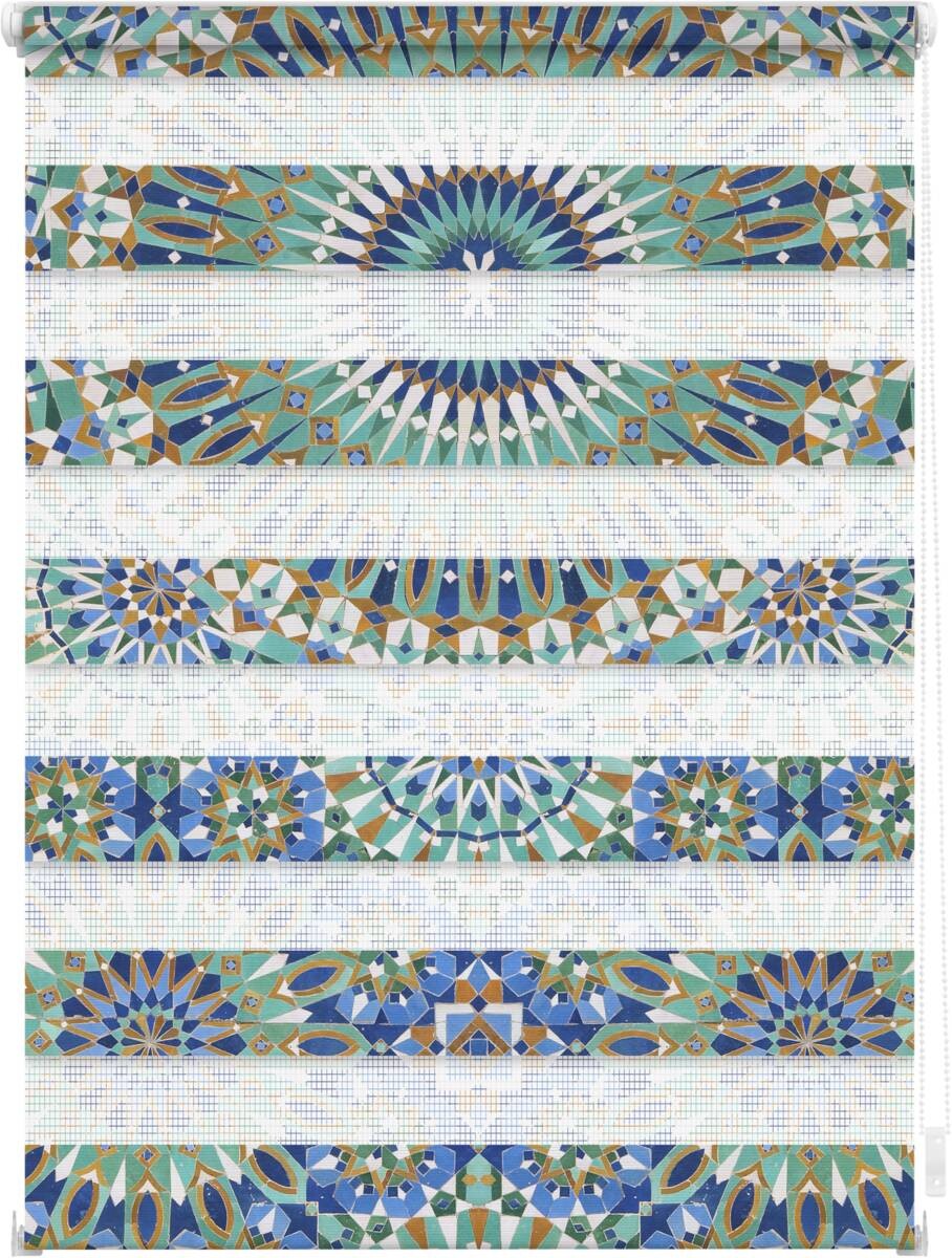 LICHTBLICK Doppelrollo Duo Orentalisches Muster blau B/T: ca. 80x150 cm