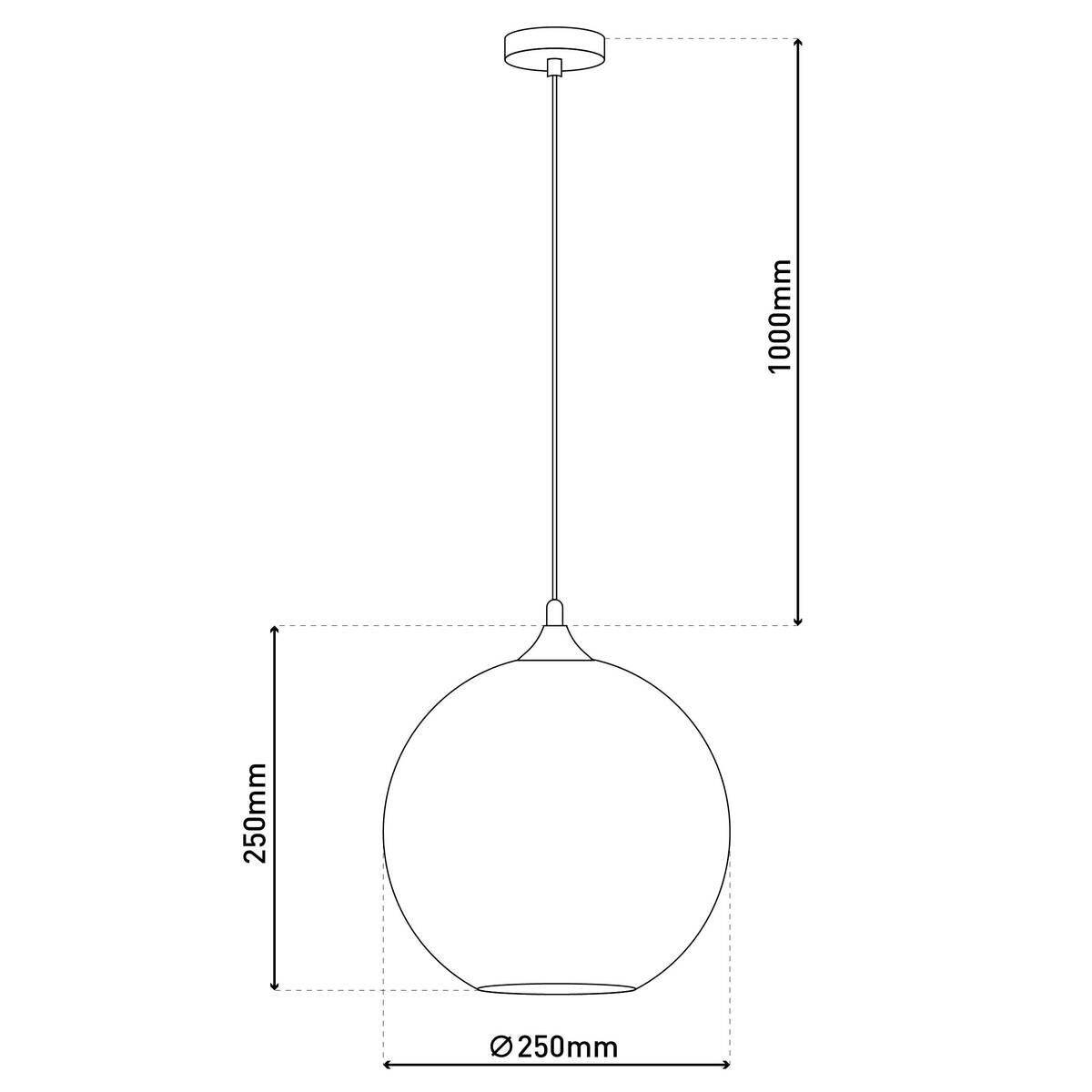 Näve Leuchten Pendelleuchte 6126797 anthrazit Metall Glas B/H/T: ca. 25x125x25 cm E27 1 Brennstellen