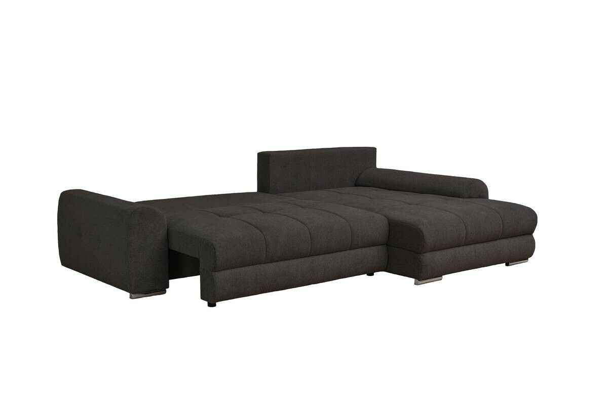Ecksofa mit Bettfunktion und Bettkasten Lorenz schwarz Microfaser B/H/T: ca. 284x74x180 cm