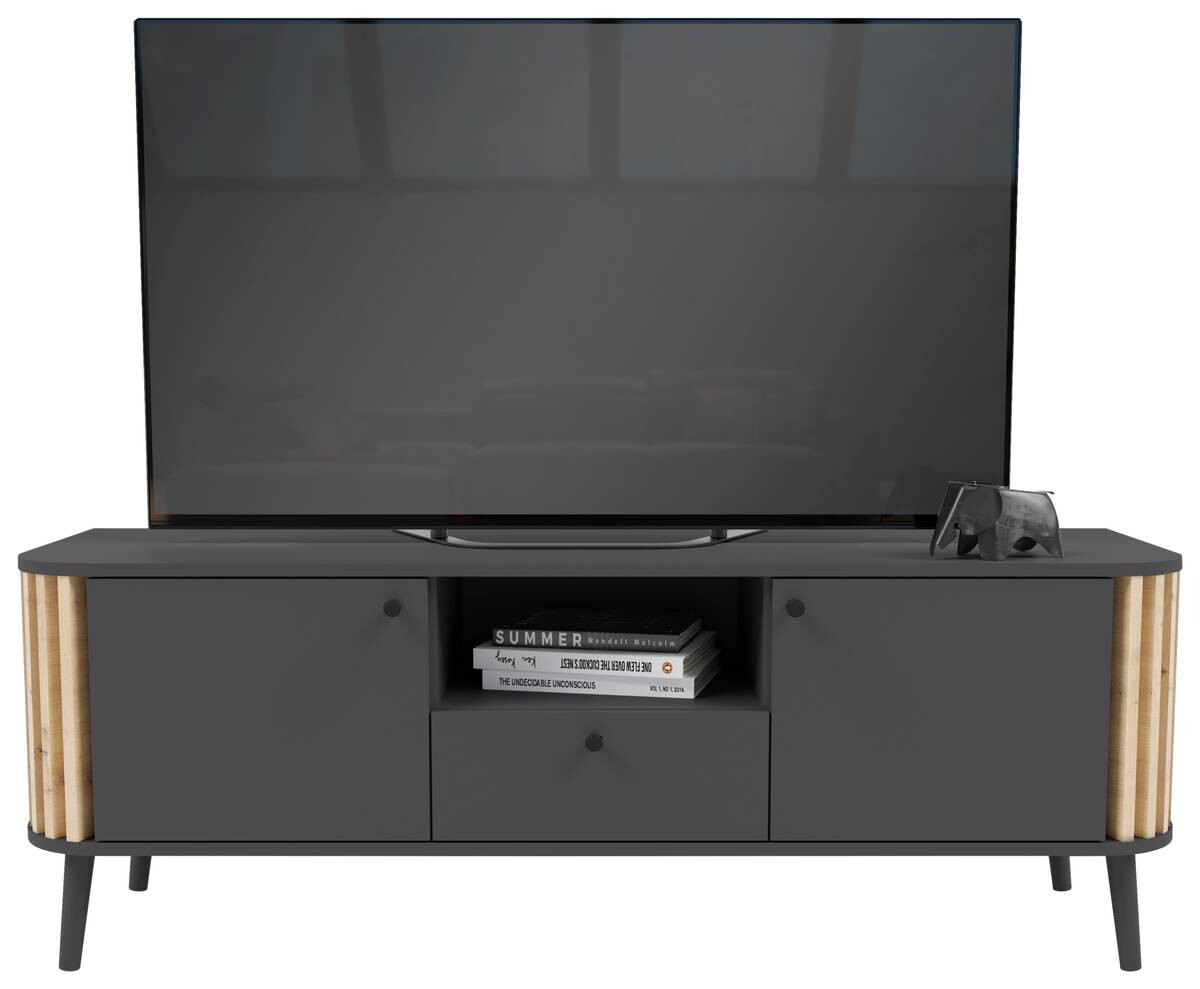 Lowboard PURE grau Eiche Artisan Nachbildung B/H/T: ca. 138x50x40 cm