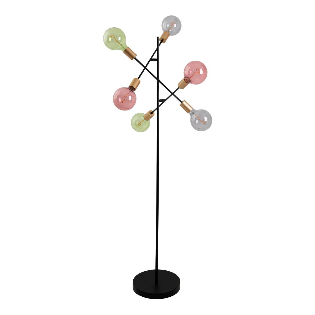 Näve Leuchten Stehlampe schwarz Metall B/H/T/D: ca. 49x150x49x49 cm E27 6 Brennstellen
