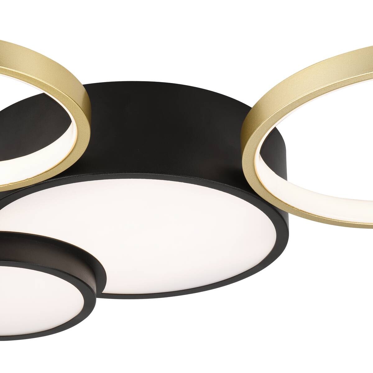 Lamkur LED-Deckenleuchte ALIZEE 50980 schwarz gold PVC Stahl H/L: ca. 9,5x60 cm 3 Brennstellen
