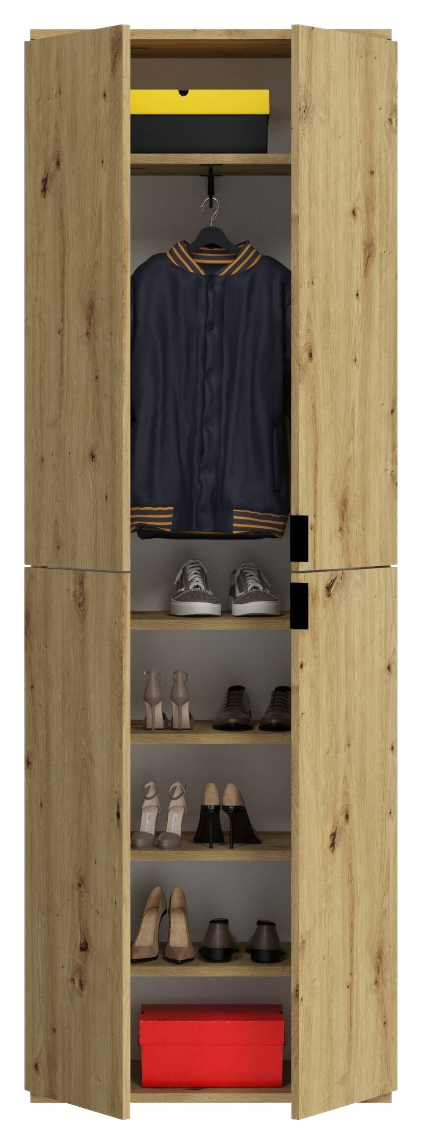 Garderobe PROJEKT Eiche Artisan Nachbildung Spiegel B/H/T: ca. 122x193x34 cm