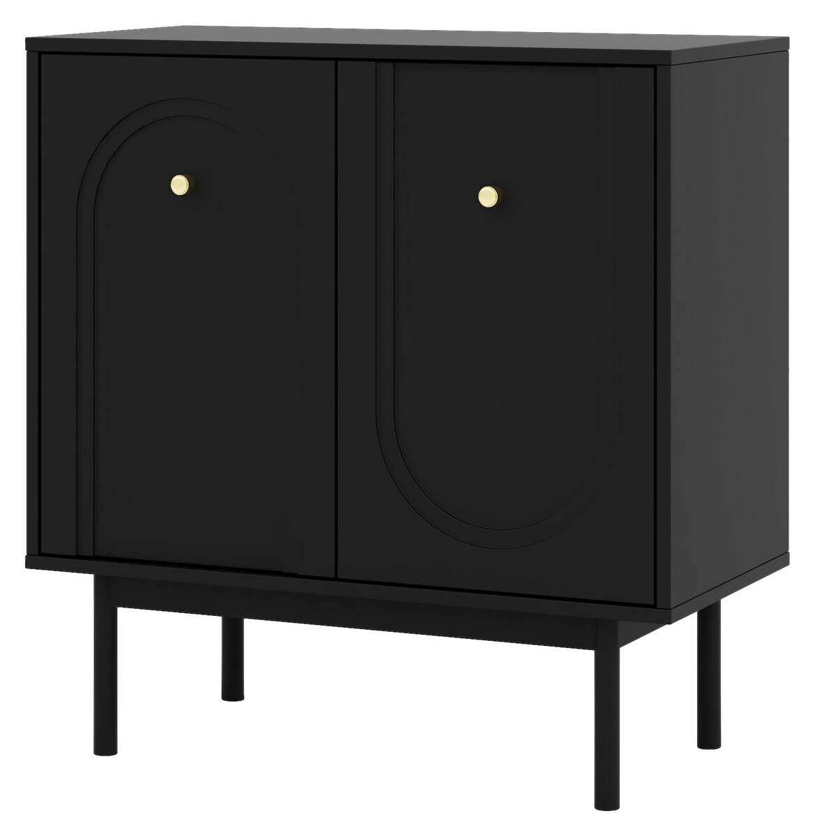 Kommode MAZOMA schwarz gold Optik B/H/T: ca. 79x82x39 cm