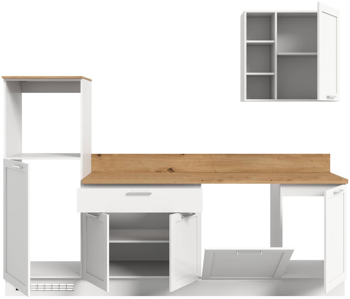 xonox.home Küchenblock Charly Eiche Artisan Nachbildung B/H/T: ca. 260x222x60 cm