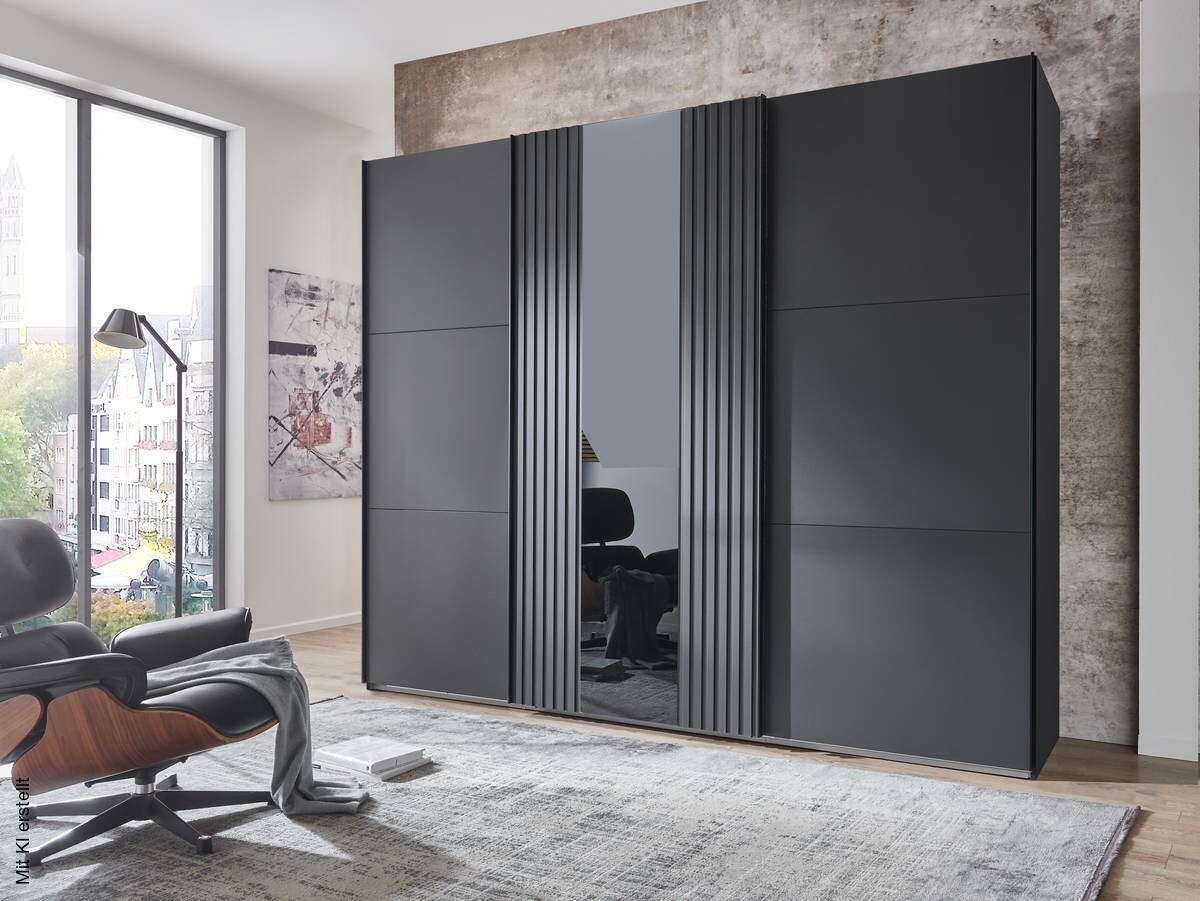 Schwebetürenschrank Atlanta Graphit B/H/T: ca. 250x216x65 cm