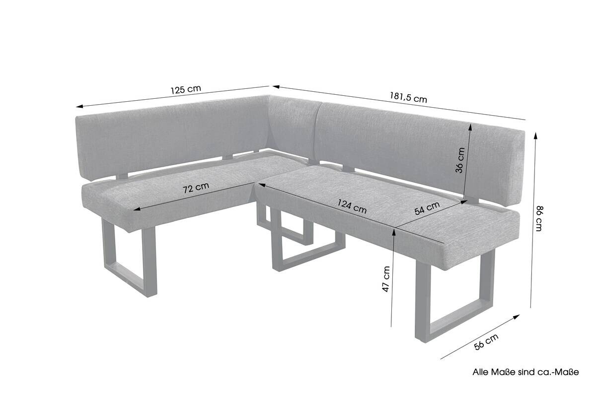Eckbankgruppe VANCOUVER B/H/T: ca. 125x86x181,5 cm