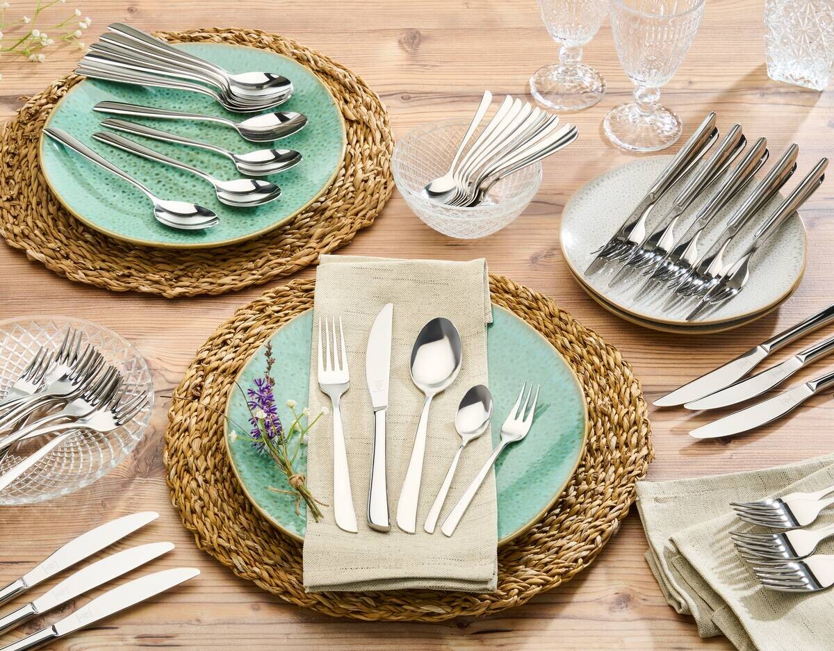 Besteckset silber Edelstahl 60 tlg.