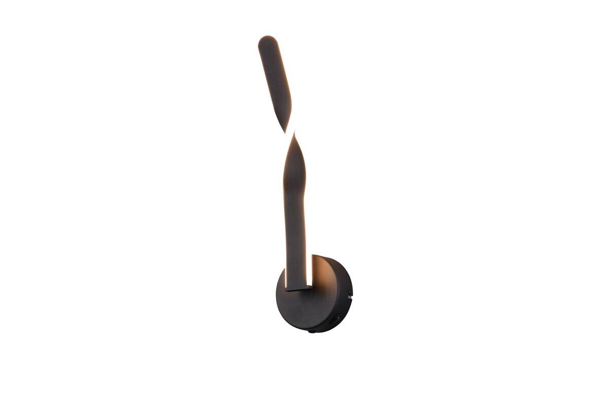 Reality LED Wandleuchte Ginko mattschwarz Metall B/H: ca. 12x45,5 cm 1 Brennstellen
